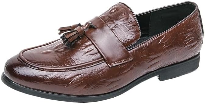 

Мужские классические кожаные лоферы Zestrelax, деловые мокасины, без шнурков, повседневные, удобные, для вечеринок и свадеб, коричневый
