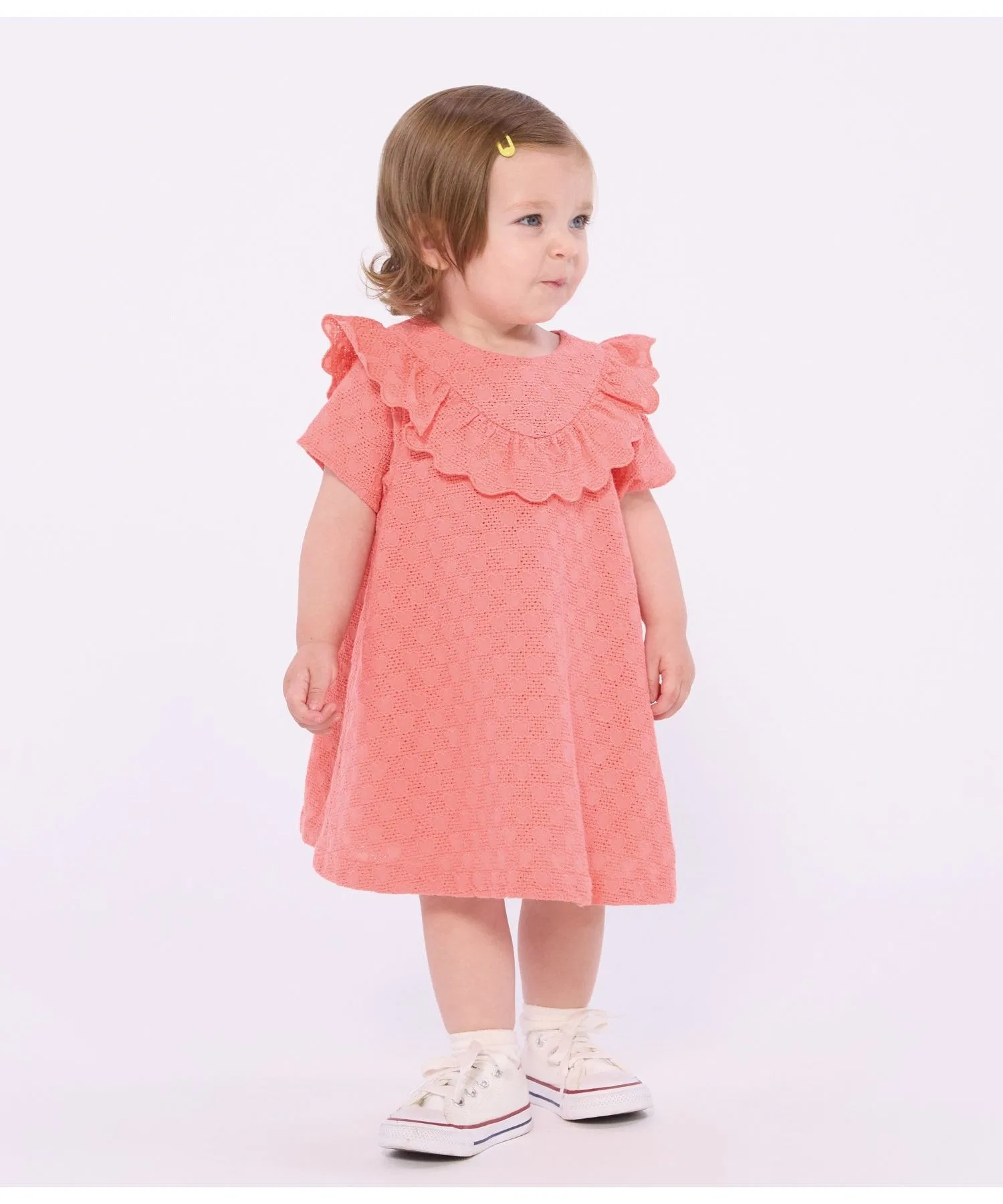 Детское платье PETIT BATEAU с вышивкой сердечками