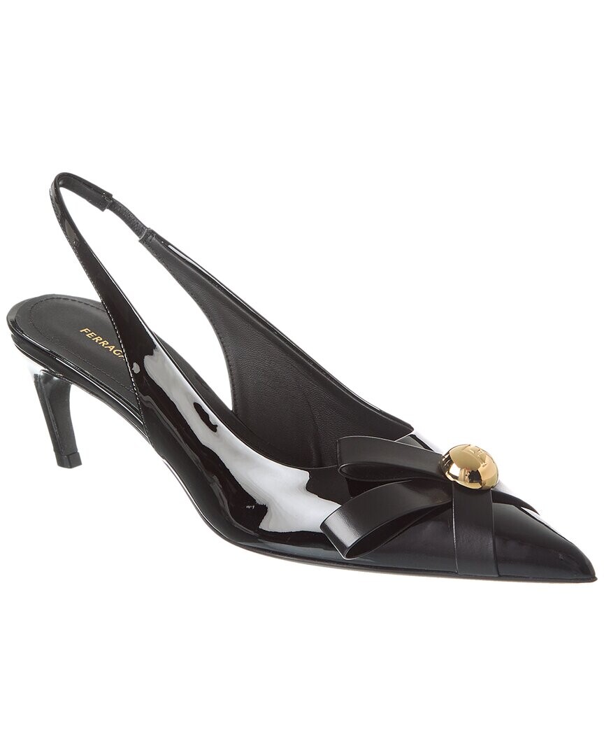 Кожаные туфли Ferragamo Brilda с пяткой на пятке Salvatore Ferragamo, черный — фото 2