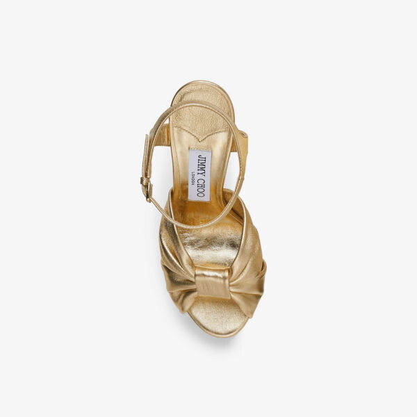 Кожаные босоножки на платформе Heloise 120 с бантом Jimmy Choo, желтый — фото 2
