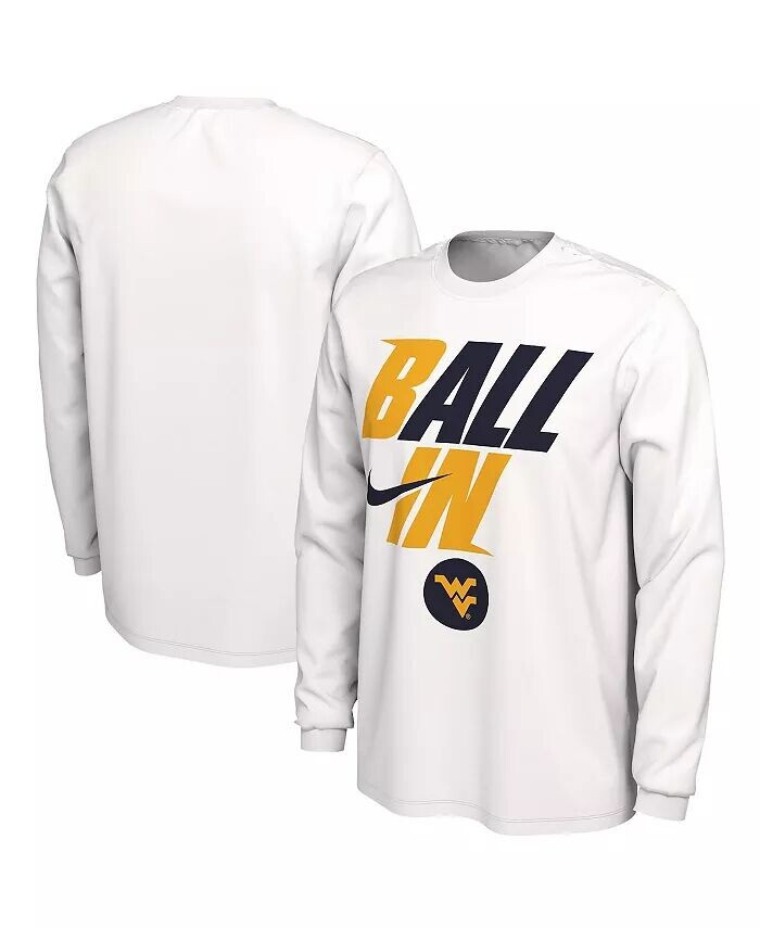 

Футболка мужская белая West Virginia Mountaineers Ball In Bench с длинным рукавом Nike