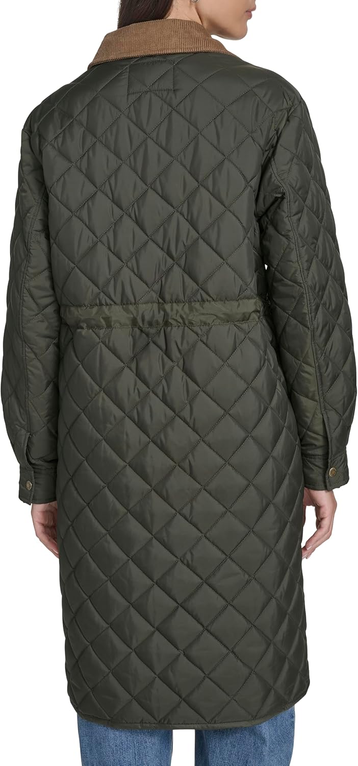 Женская стеганая куртка Levi's Diamond Quilted Cinch Waist, Olive — фото 4