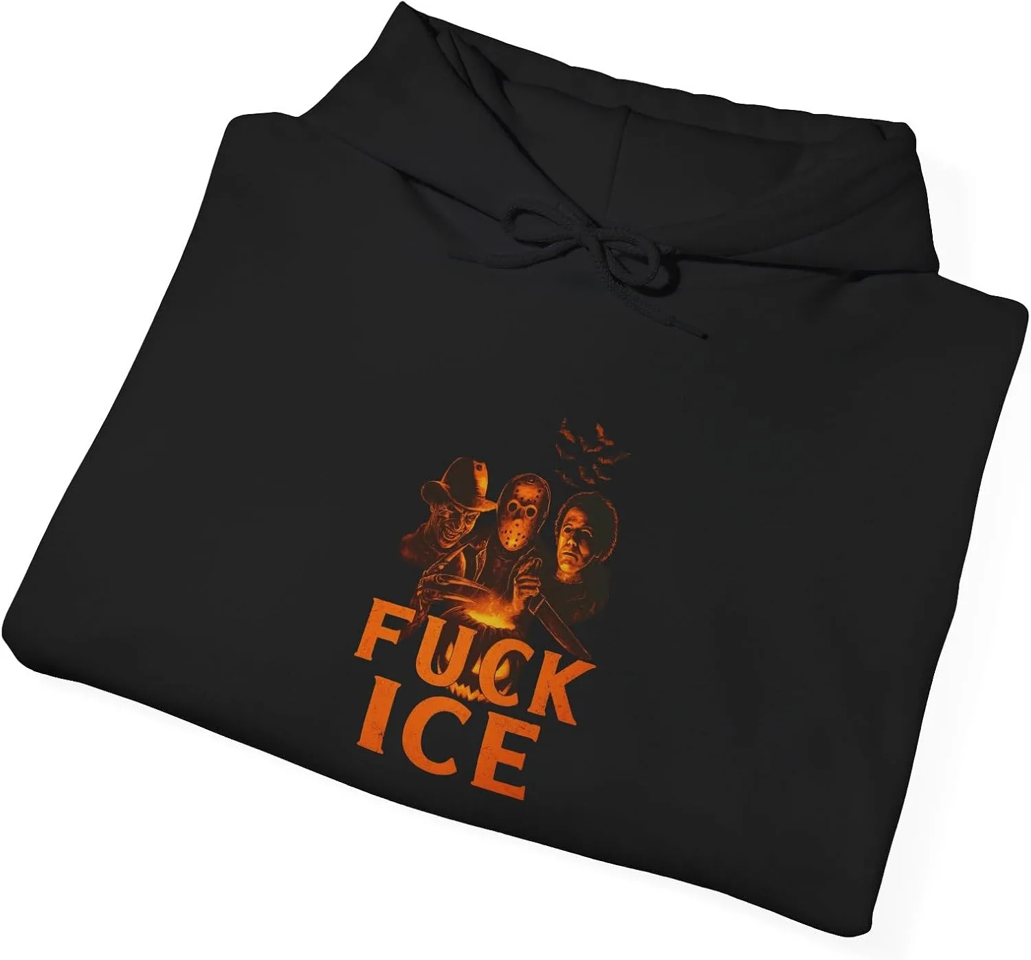 Худи с графическим принтом «F Ice» к Хэллоуину 2025 | Уютная толстовка унисекс GENERIC, черный — фото 4