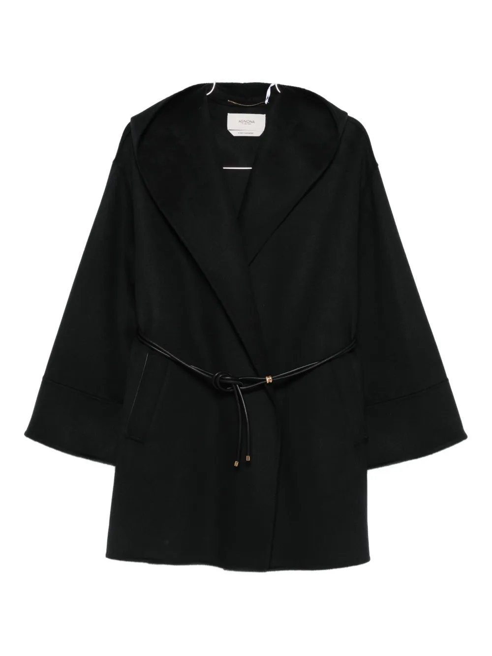 

Пальто Jacke с капюшоном и поясом Agnona, черный