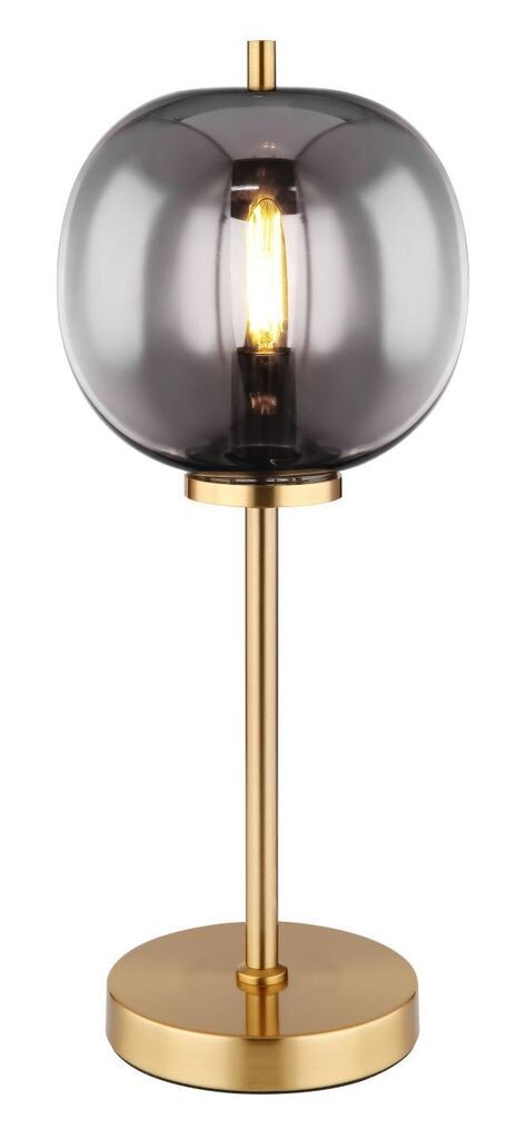 

Настольная лампа Globo Lighting металл цвета латуни, матовый, стекло, кулисный переключатель на кабеле, ø: 185 мм, В: 450 мм, длина кабеля 1500 мм, без 1x E14 40 Вт 230 В., серебро