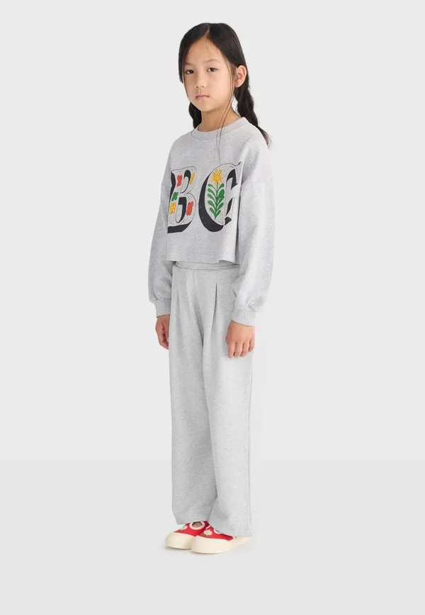 Укороченная толстовка с весенними надписями Bobo Choses, Heather Grey