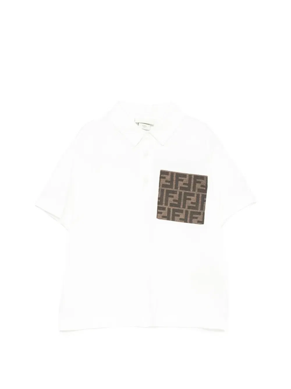 Рубашка-поло с нашивкой FF Logo Fendi Kids, бежевый
