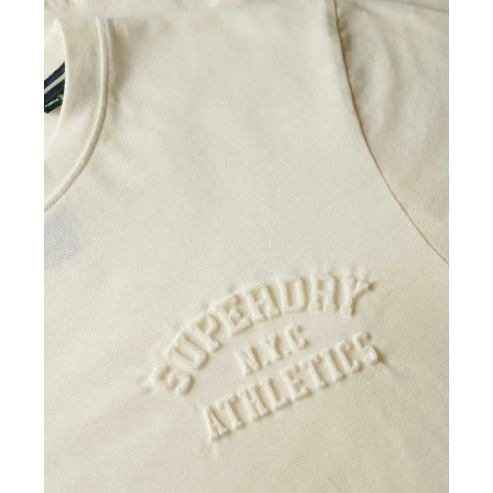 Футболка с коротким рукавом Superdry Athletic Emboss Relaxed Fit, бежевый — фото 2