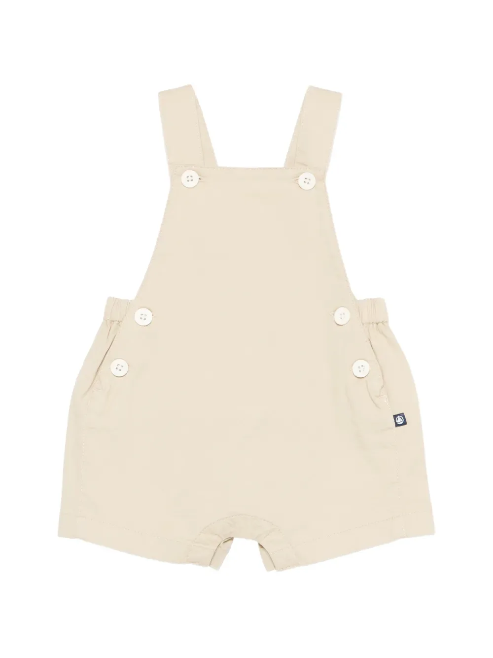Хлопковый ромпер Petit Bateau, бежевый