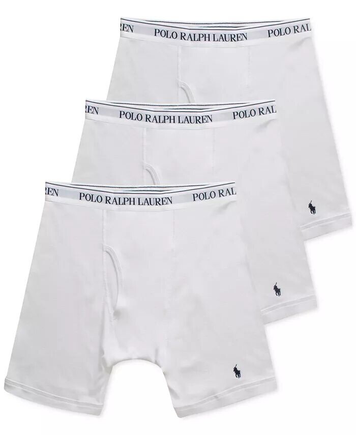 

Комплект из 3 мужских трусов-боксеров классического кроя Polo Ralph Lauren, белый