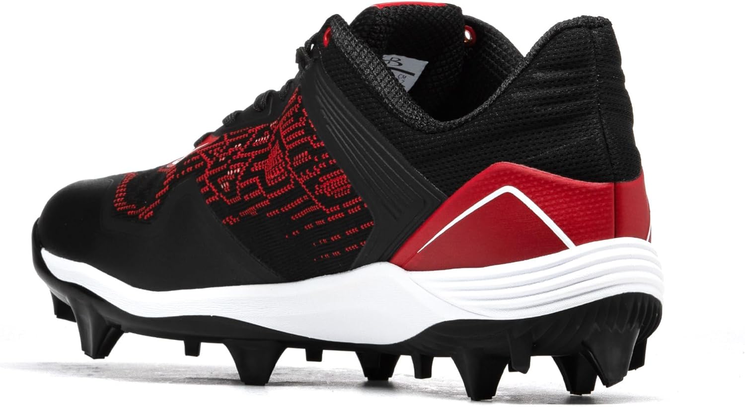 Мужские бутсы Boombah Viper Pureknit с литой подошвой - Status - Разные цвета - Разные размеры, черный/красный — фото 3