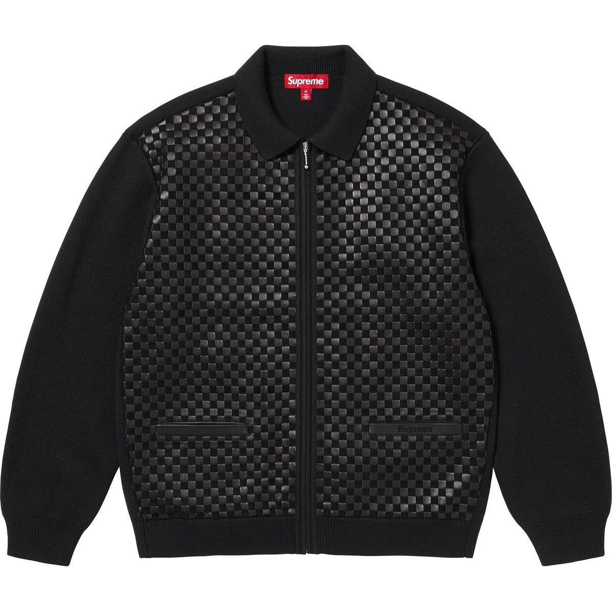 Кардиган из плетеной кожи с молнией FW24 Supreme, зеленый — фото 4