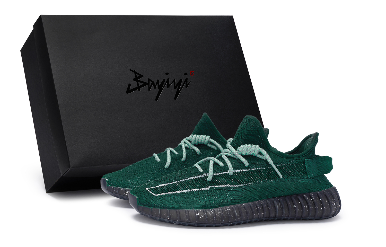 

Adidas Originals Изи Буст 350 В2 повседневные кроссовки унисекс лоу-топ черные с черно-зеленым, цвет Black Green