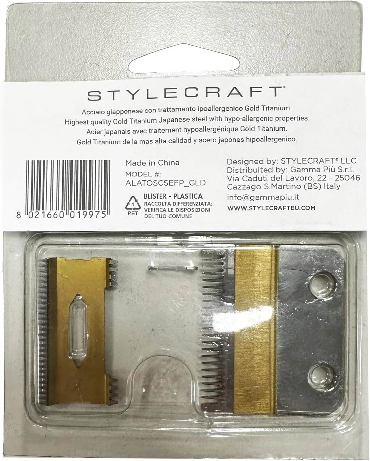 Сменные лезвия Stylecraft Faper Gold Blade + Slim Deep Gold Blade для триммера для волос Stylecraft — фото 3