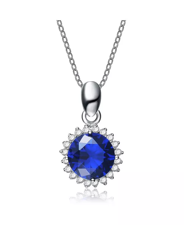 

Ожерелье-Гвоздик из стерлингового серебра с прозрачным кубическим цирконием, покрытое белым золотом Genevive, blue