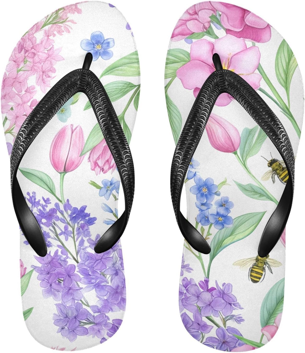 

Вьетнамки Honeybee Lilac White для пляжа и душа, резиновые нескользящие летние шлепанцы для ходьбы, для мужчин и женщин Sinestour