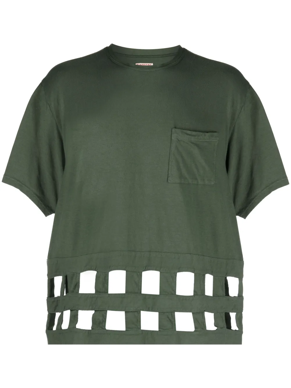 

Футболка Windowpane с вырезами KAPITAL, зеленый