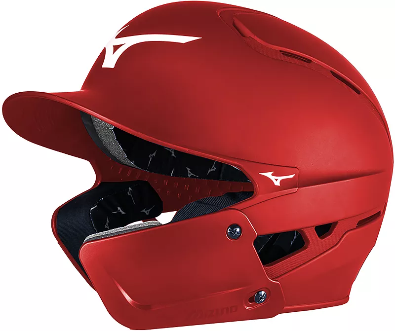 

Бейсбольный шлем Mizuno Senior B6 с защитой челюсти, красный