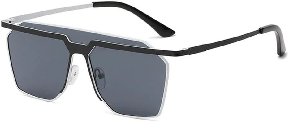 

Большие солнцезащитные очки для женщин, уникальные металлические цельные солнцезащитные очки для мужчин, очки с защитой от УФ-излучения UV400, SUN2865 Generic, Black