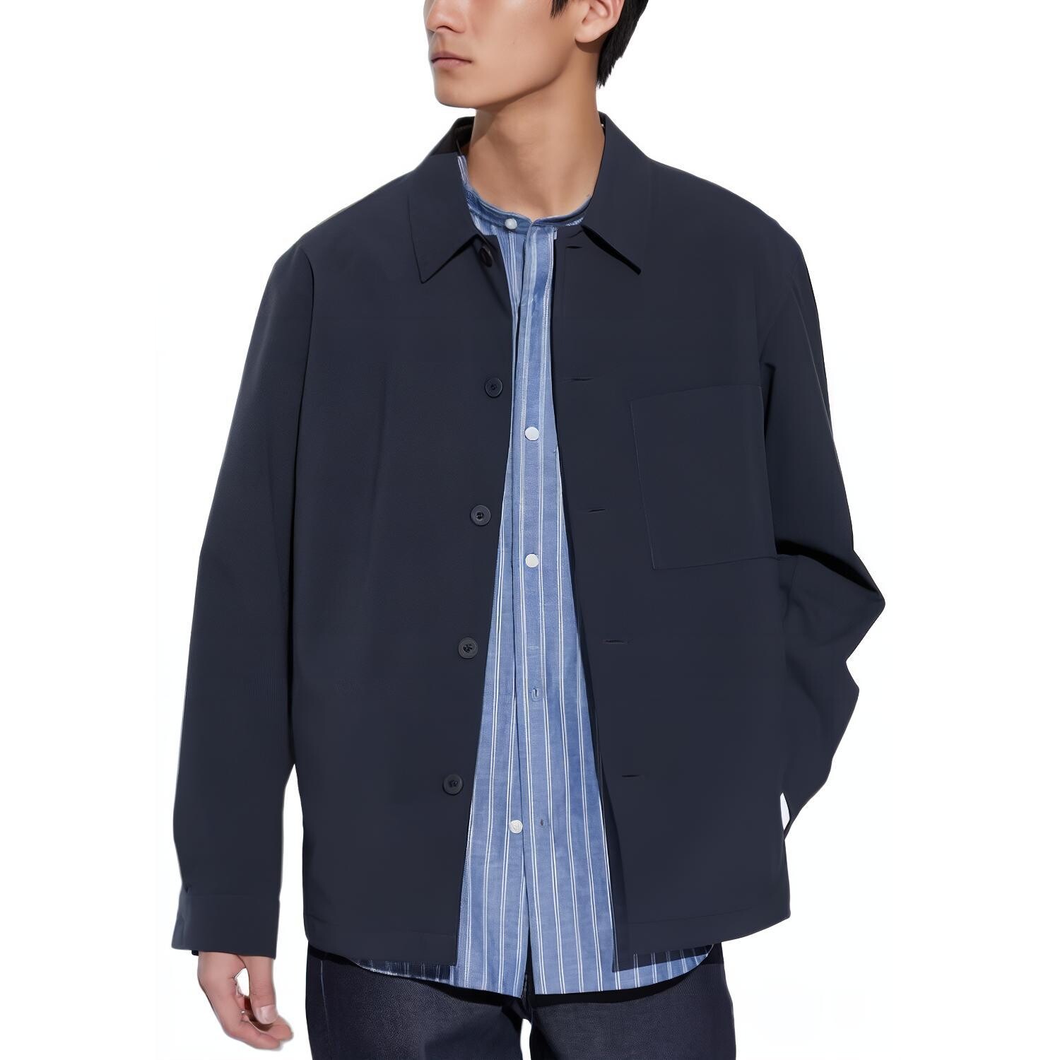 

Куртка унисекс темно-синяя Uniqlo, синий