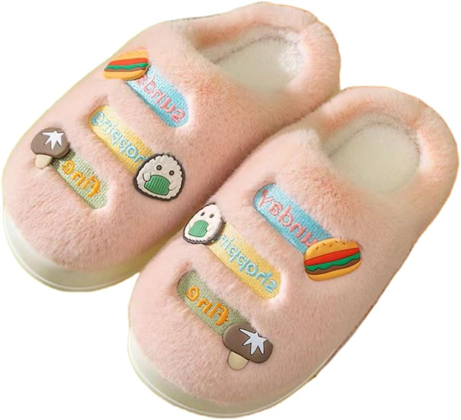 

CUZUDIN Милые пушистые тапочки для женщин и мужчин, уютные, теплые, с толстой подошвой, в парном стиле, повседневные, плюшевые, для дома и улицы, нескользящие, мягкие тапочки, розовый