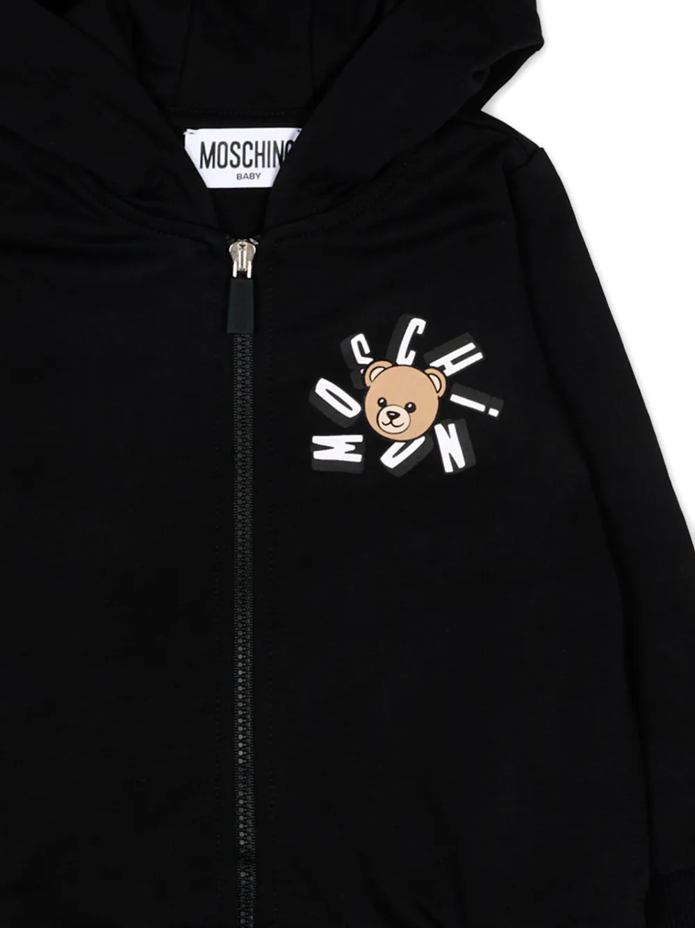 Спортивный костюм с капюшоном и графическим изображением мишки Moschino Kids, черный — фото 3