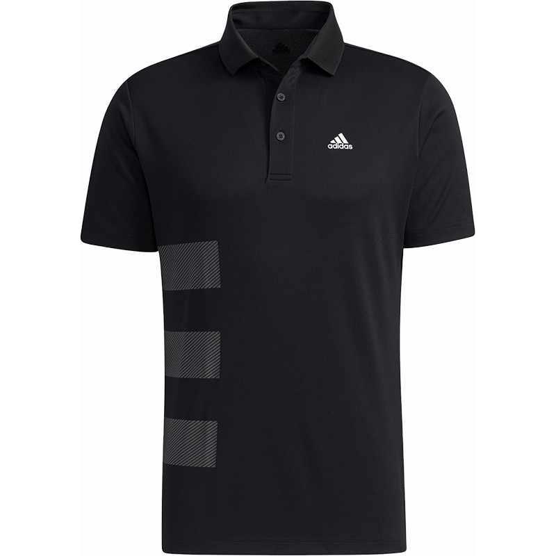 Adidas Мужские поло-рубашки, черные, с воротником-поло, умеренно прямой крой — фото 3