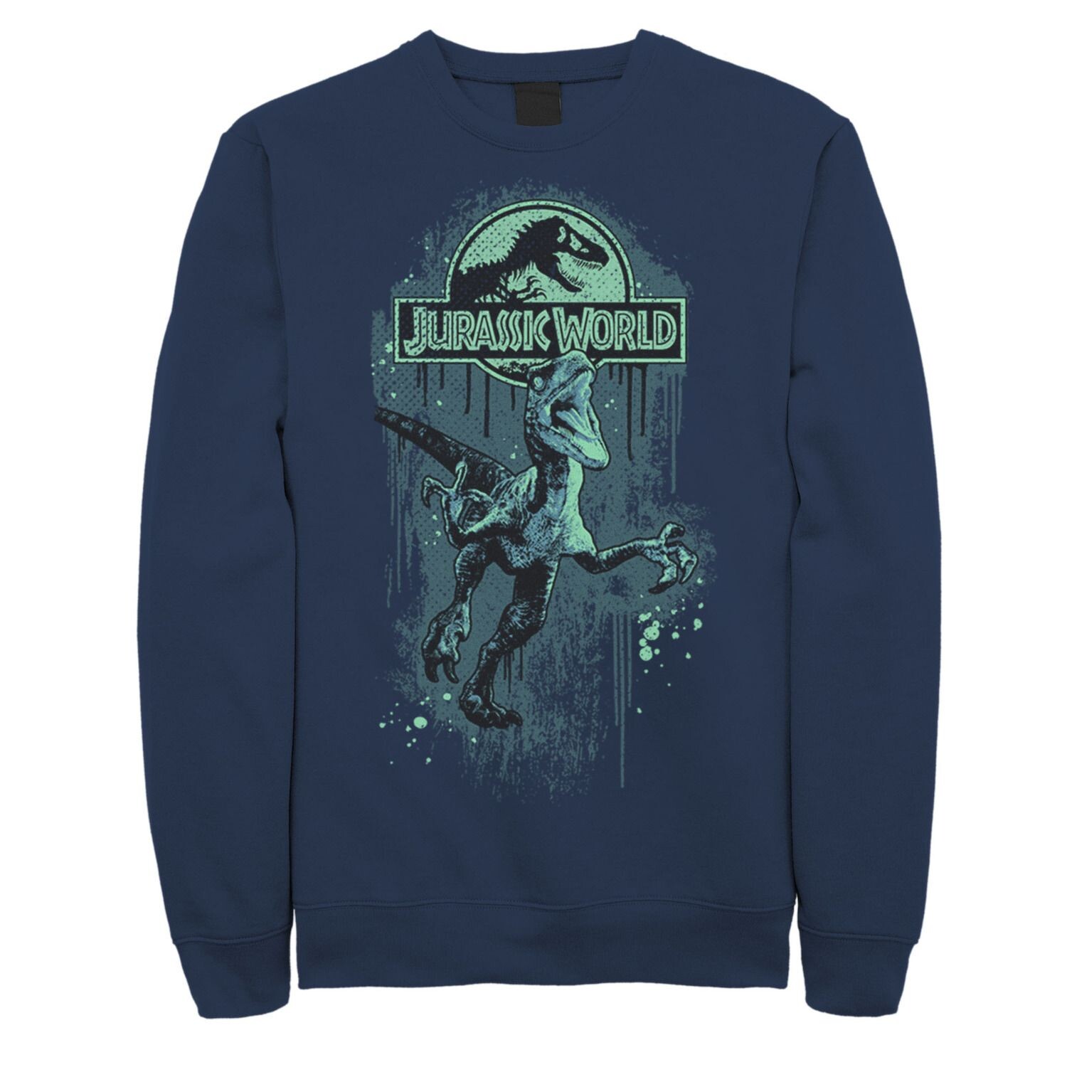

Мужской толстовка с графическим логотипом и логотипом Jurassic World Raptor Paint Splatter Title Licensed Character