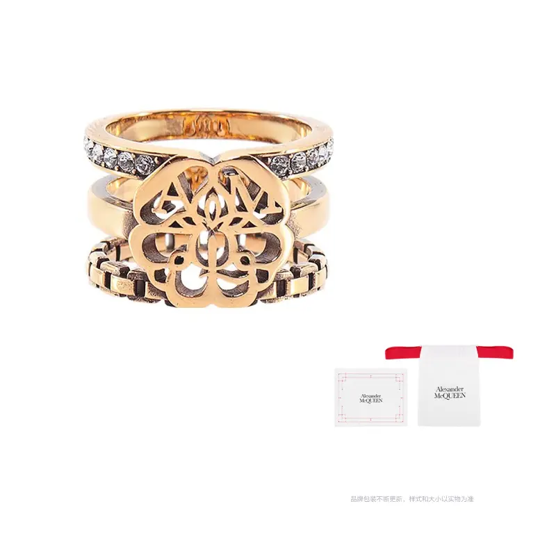 

Украшенное многополосное кольцо Alexander Mcqueen, золото