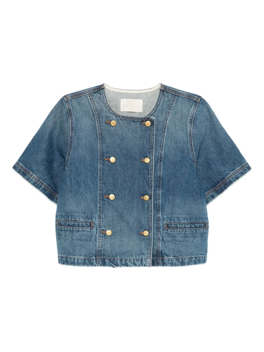 

Двубортная куртка с короткими рукавами Ulla Johnson, синий