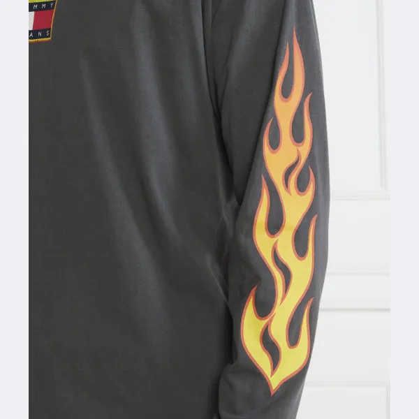 Футболка с длинным рукавом tjm l/s Burning Badge, стандартная посадка Tommy Hilfiger, черный — фото 4