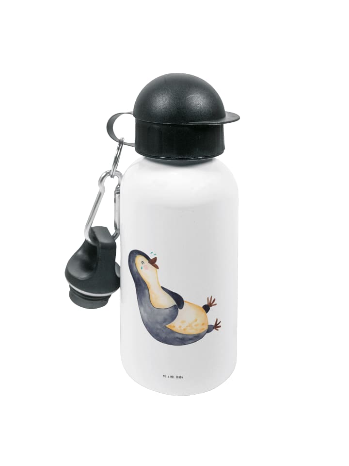 

Mr. & Mrs. Panda Бутылка для воды в виде пингвина, смеющегося без слов, в белом цвете