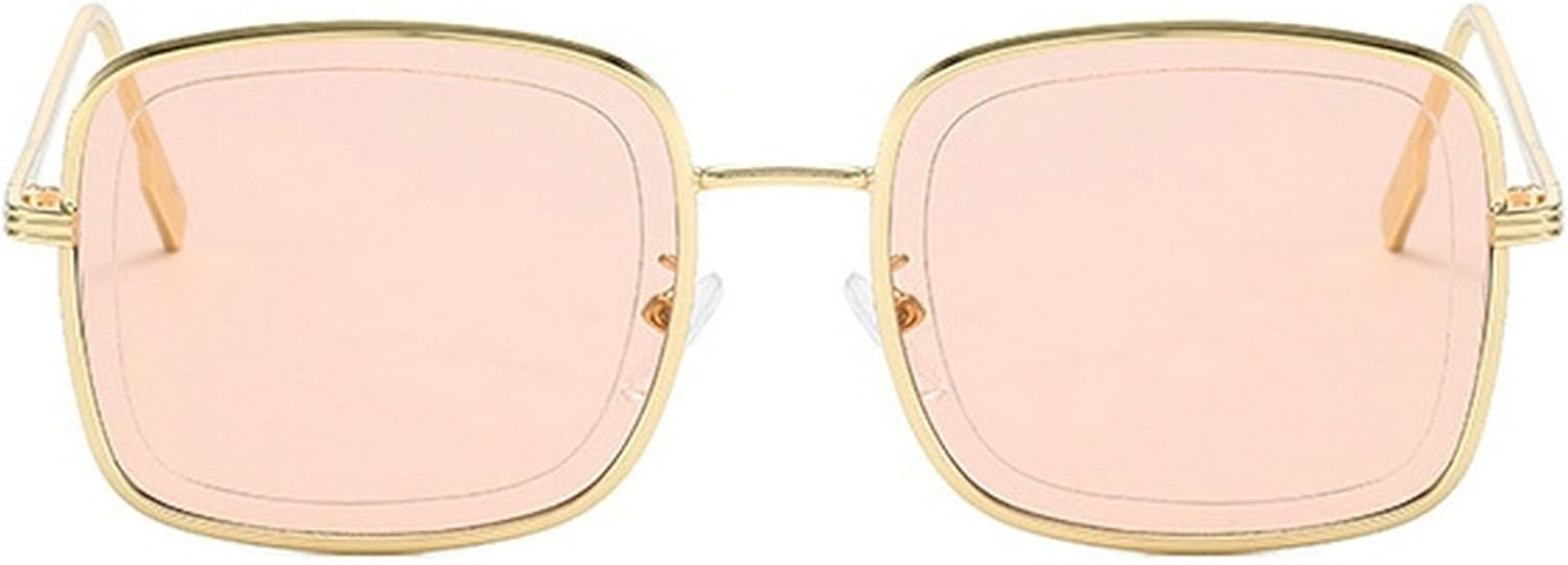 

Винтажные большие квадратные солнцезащитные очки для мужчин, роскошная металлическая оправа, солнцезащитные очки в стиле панк, защита от ультрафиолета UV400 mincl, Champagne