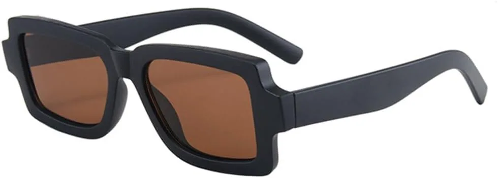 

Женские солнцезащитные очки 2027 года, маленькие, модные, сине-красные, с защитой от УФ-излучения UV400, мужские солнцезащитные очки MTZJH, Matted Black Tea