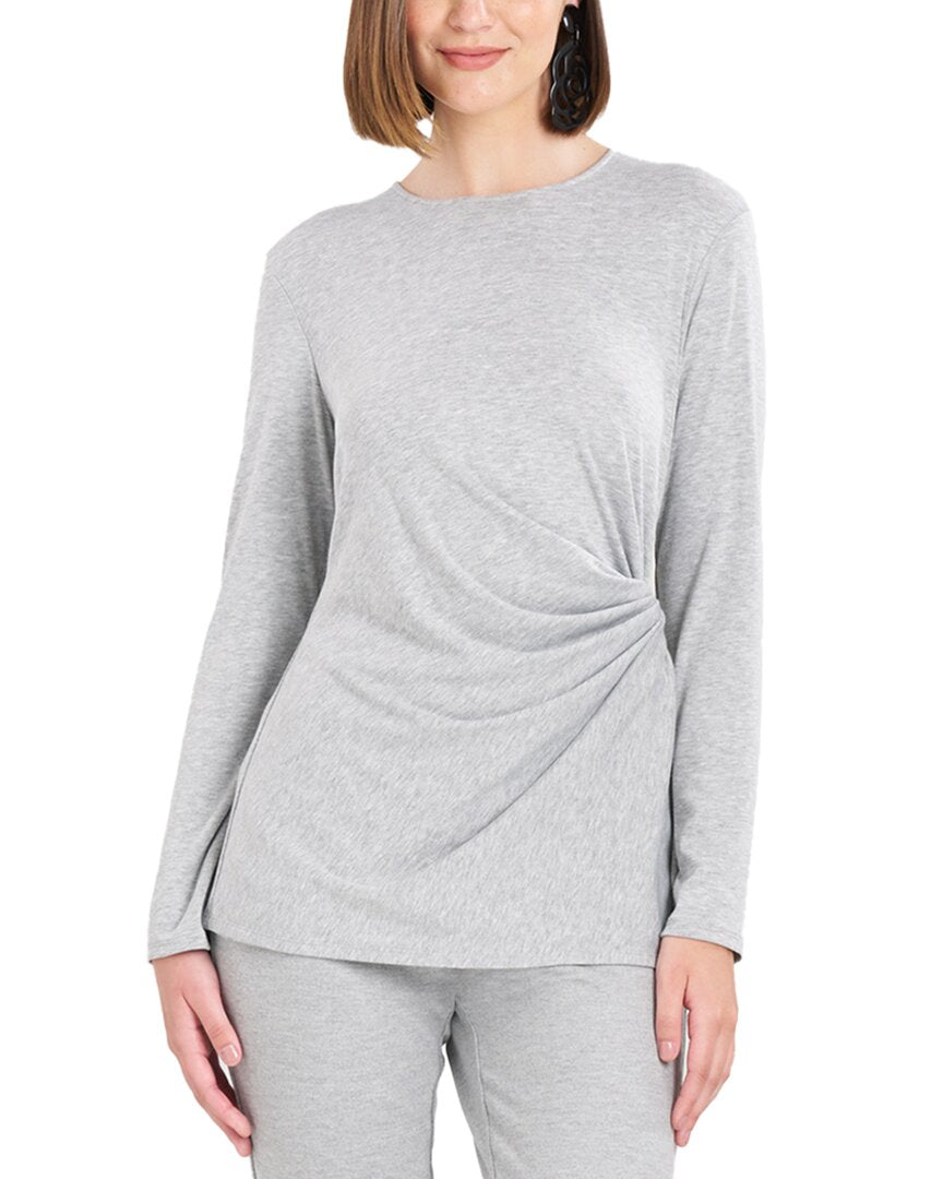 

Топ из трикотажного полотна Natori с боковыми сборками, серый