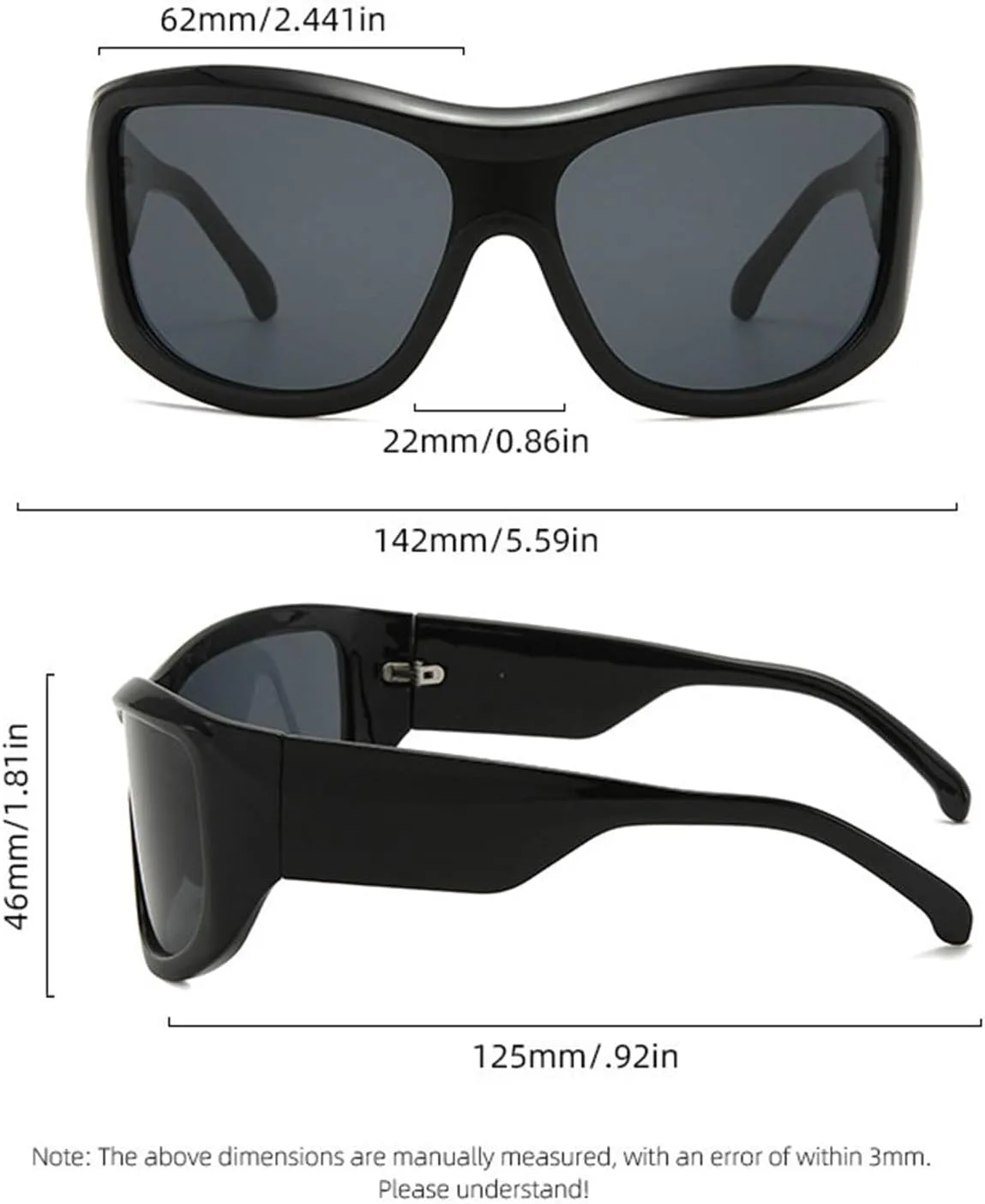 

Солнцезащитные очки Willochra Oversized для женщин и мужчин в стиле Y2K, обтекаемые, квадратные, с градиентным переходом цвета, в стиле хип-хоп, F27, Black