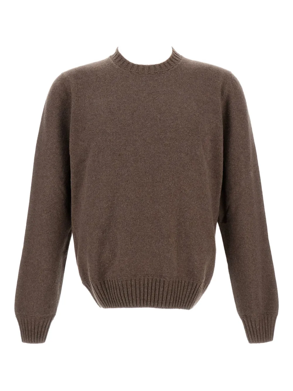 

Кашемировый свитер в рубчик с круглым вырезом Gran Sasso, коричневый