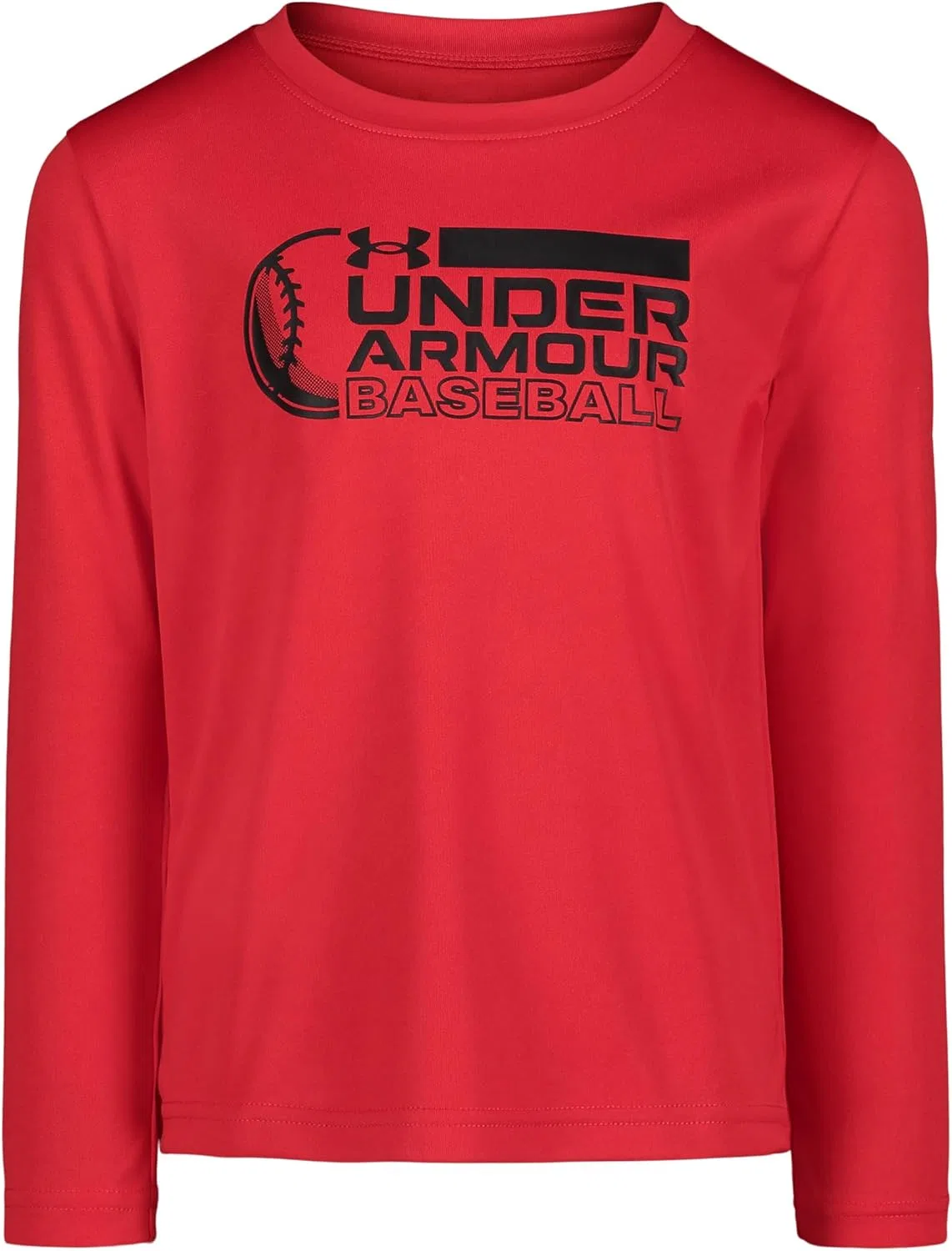 Детская футболка с длинным рукавом и графическим логотипом Under Armour, легкая и дышащая, свободного кроя, Red Base