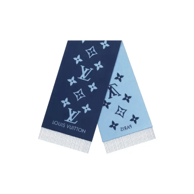 

LOUIS VUITTON Кашемировый вязаный шарф женский, Blue