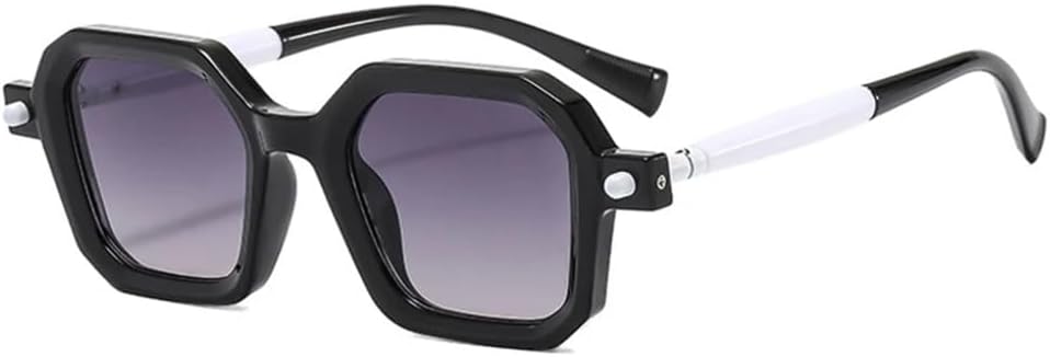 

Ретро-панк двухцветные женские солнцезащитные очки с градиентным леопардовым принтом, черные, с защитой от УФ-излучения UV400, мужские с заклепками, прозрачная оправа VFDHN, 3