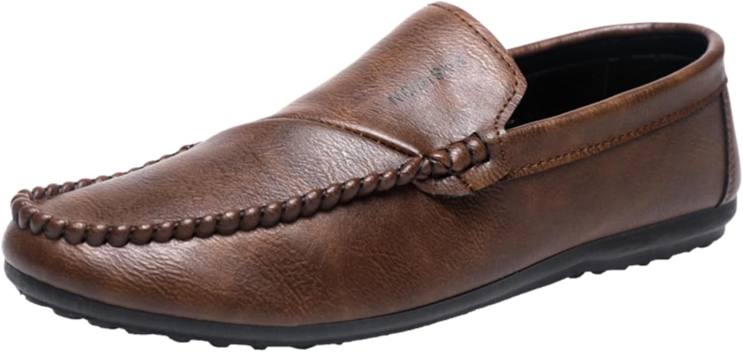 

Мужские мягкие легкие пенни-лоферы Aokisx - легкая и удобная посадка, отлично подходят и повседневной носки, комфортная мужская обувь, коричневый