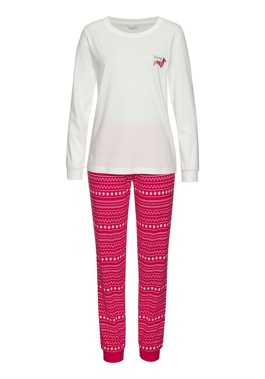 

Пижама LASCANA Pajama, цвет bright red/White