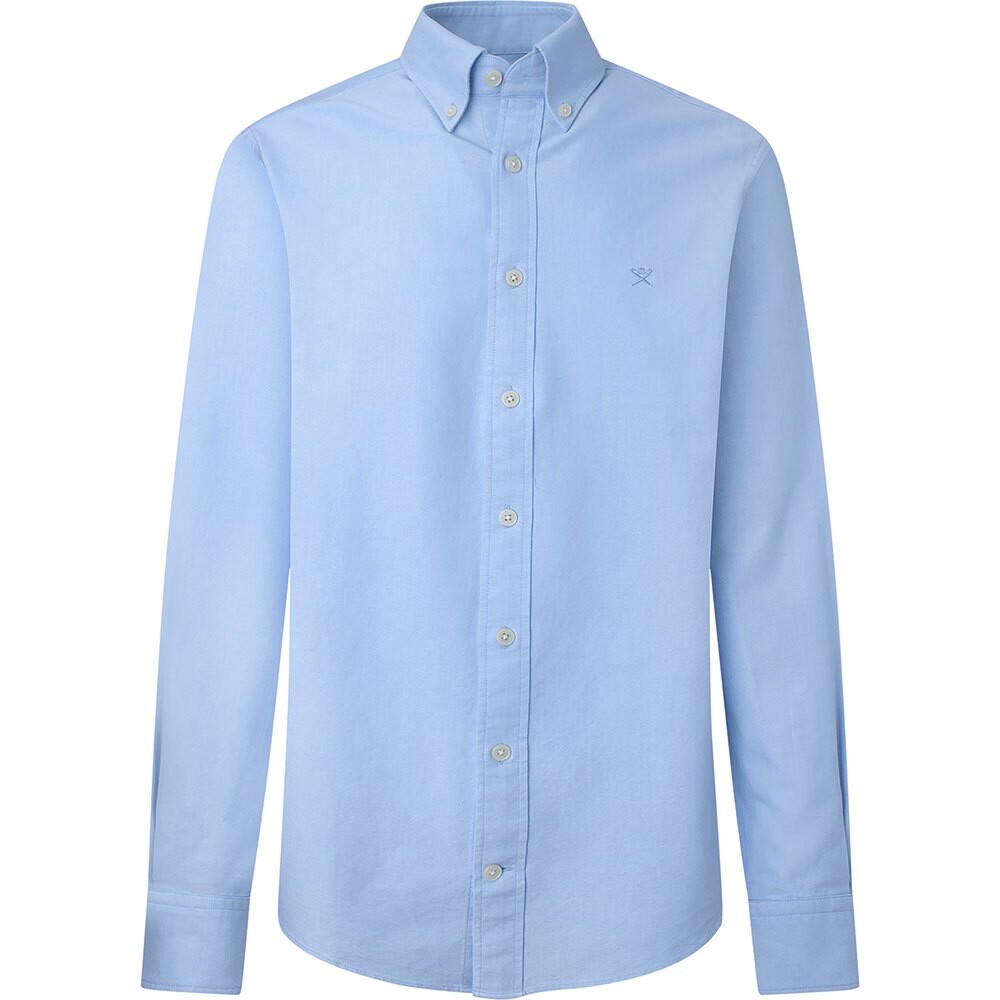 

Рубашка с длинным рукавом Hackett Washed Oxford, синий