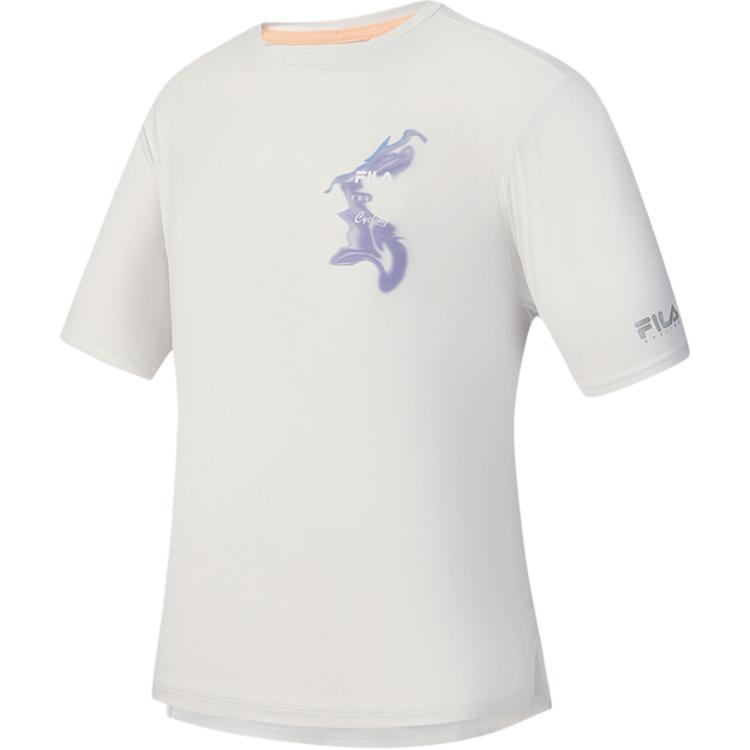 

Футболка с вырезом под плечо CYCLING SS25 женская Light Mist Gray GY FILA, серый