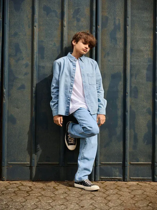 Джинсы прямого кроя Only & Sons Junior, light blue denim, светло-голубой деним — фото 2