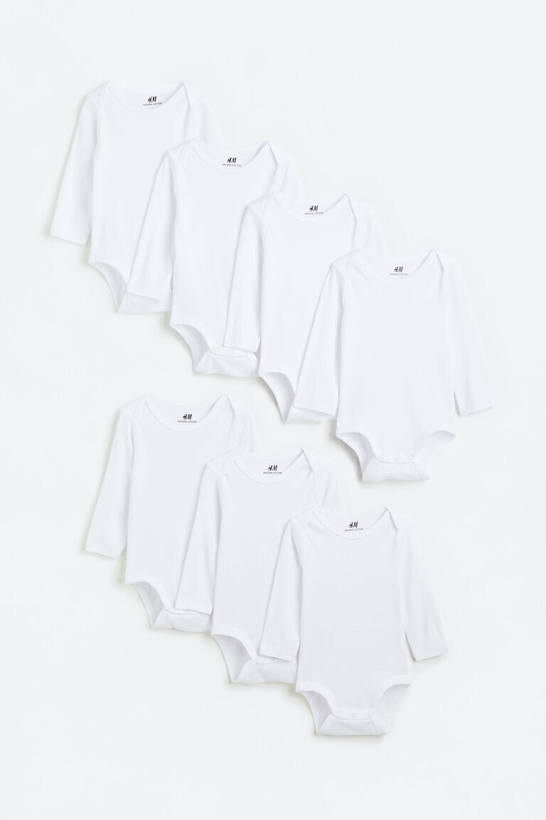 

Комплект из 7 боди с длинными рукавами H&M, белый