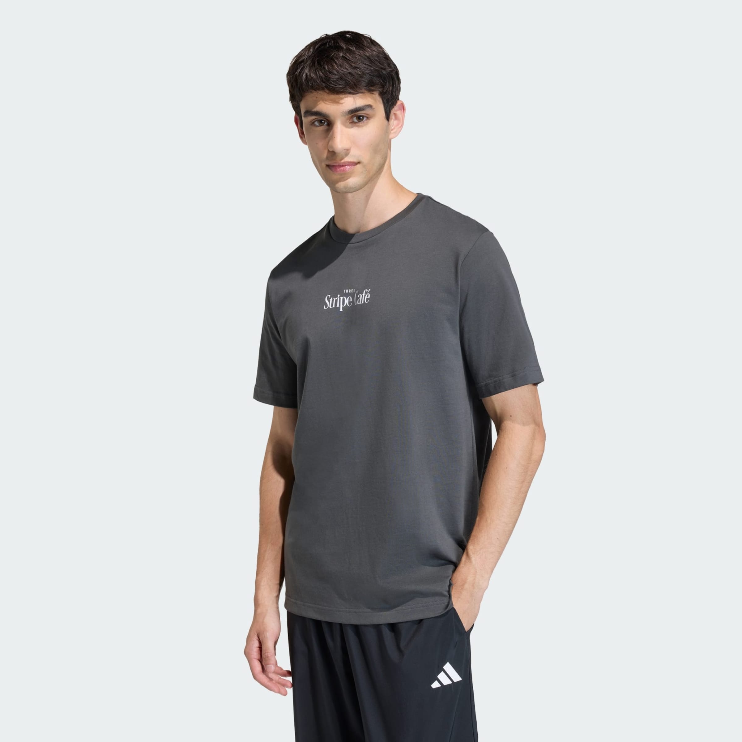 Adidas Sportswear Футболка Performance 'Coffee Cafe Donut Box' в цвете Anthracite — фото 2