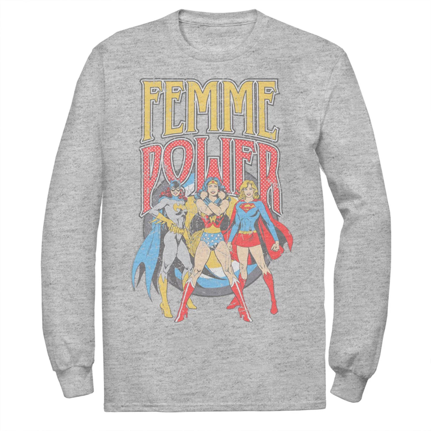 

Мужская винтажная футболка Femme Power League с изображением Лиги справедливости DC Comics Licensed Character