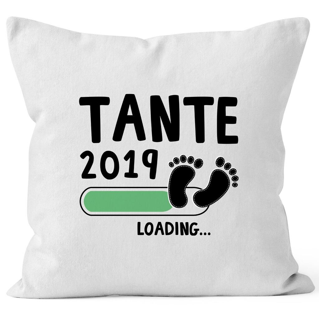 

Наволочка тетя 2019 loading Подарочная подушка для будущей тети хлопковый подарок на рождение MoonWorks бело-черный униразмер