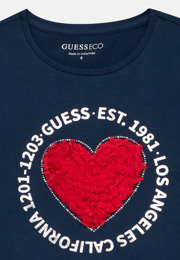 Детская футболка миди с принтом Guess, Secret Blue — фото 3